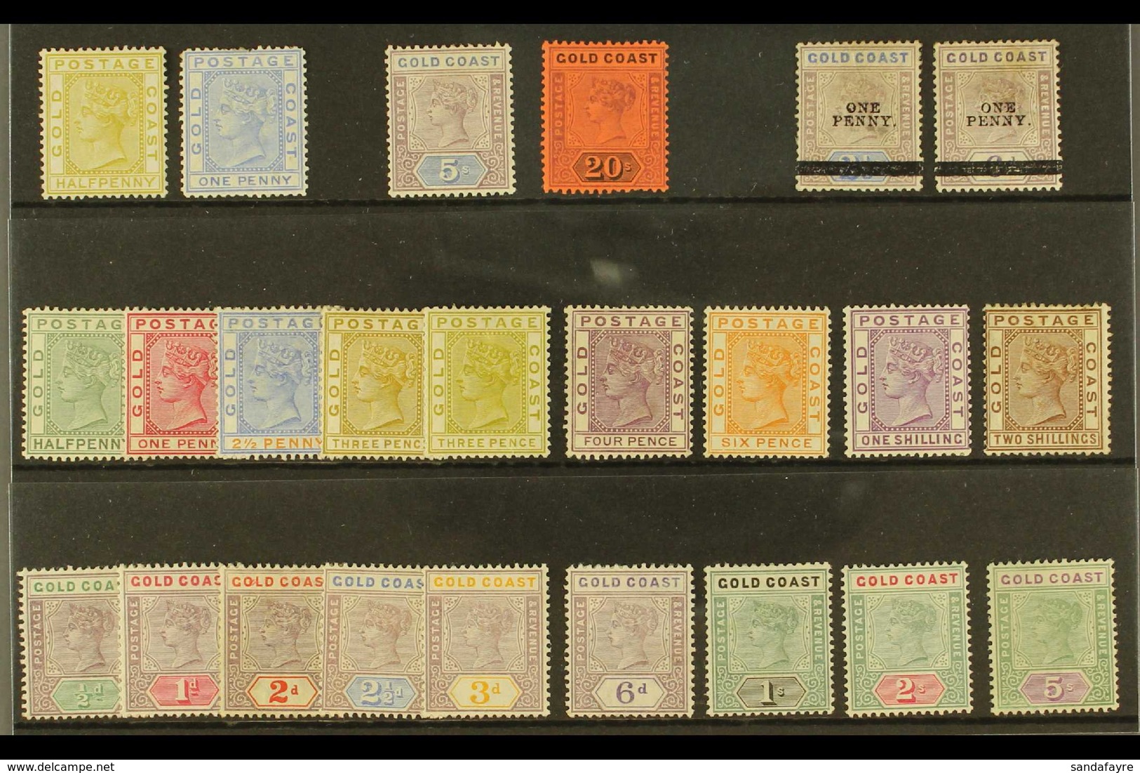 1876-1902 VICTORIA SELECTION. An ALL DIFFERENT, Chiefly Mint Selection That Includes 1876-84 ½d (unused) & 1d, 1884-91 S - Goldküste (...-1957)