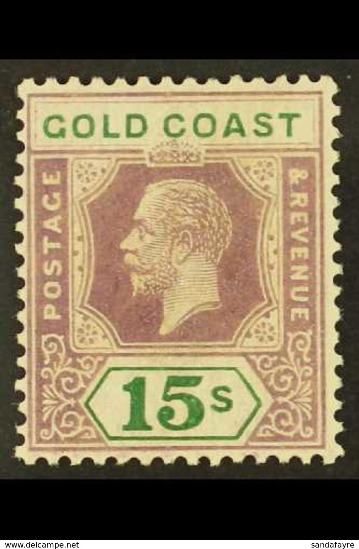 1921-24 15s Dull Purple & Green, Die II, SG 100a, Fine Mint (1 Stamp) For More Images, Please Visit Http://www.sandafayr - Gold Coast (...-1957)