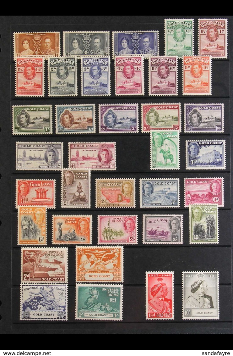 1937-1949 KGVI COMPLETE VERY FINE MINT A Delightful Complete Basic Run From The 1937 Coronation (SG 117) Right Through T - Gold Coast (...-1957)