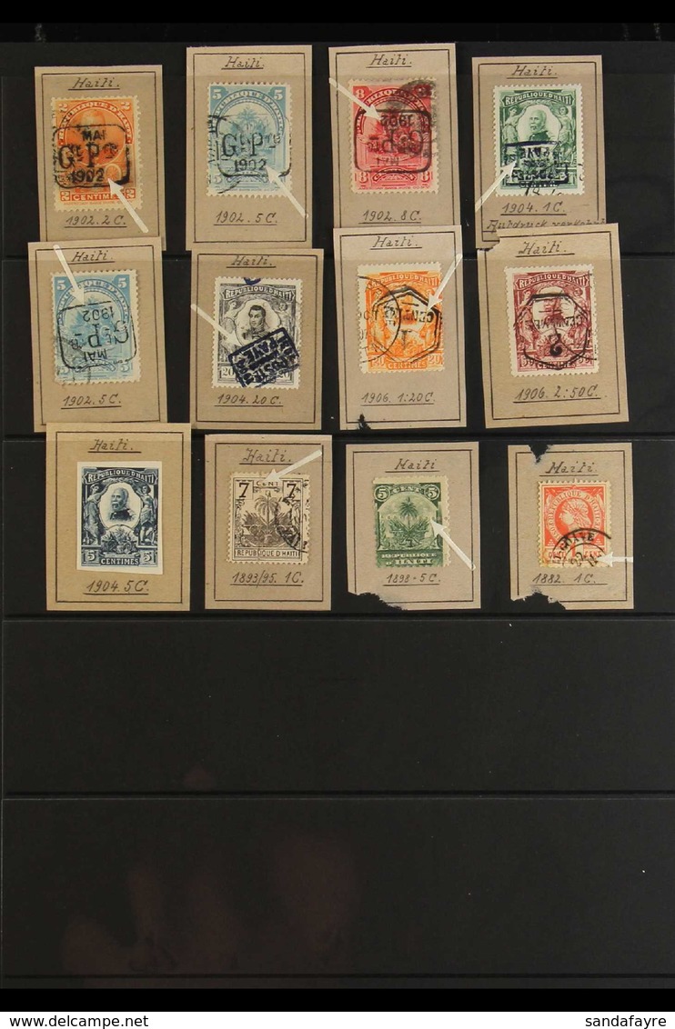 1882-1906 ERRORS, VARIETIES, AND FLAWS An Attractive & Interesting, Mint Or Used Group With Extra Line Of Perfs To 1882  - Haiti