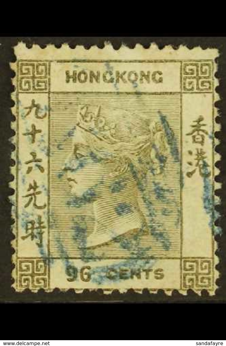 1862-63 96c Brownish Grey, SG 7, Used With Blue Cancel, Tiny Thin Spot, Fresh Colour, Cat £450. For More Images, Please  - Autres & Non Classés