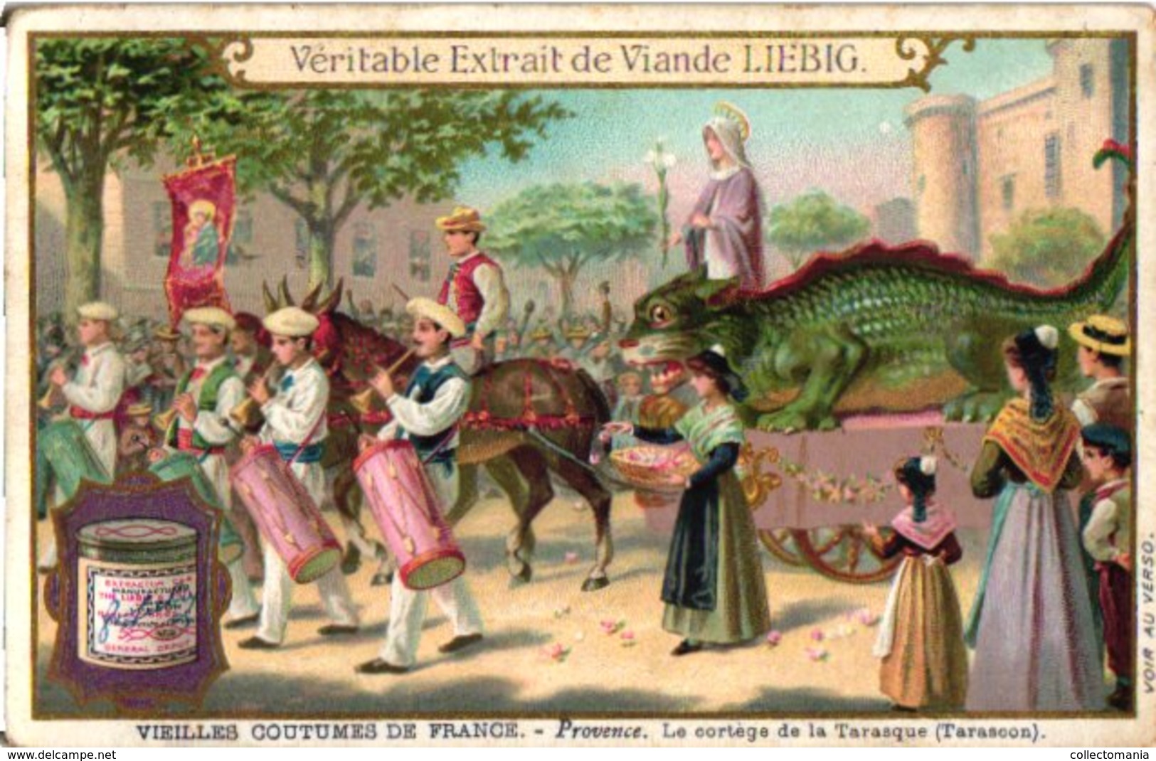 0980  Liebig 6 Cards- C1909- Old French Cusoms-Feux De St.Jean Bretagne-Tarasque-Dauphiné-Touraine- Les Rois - Liebig