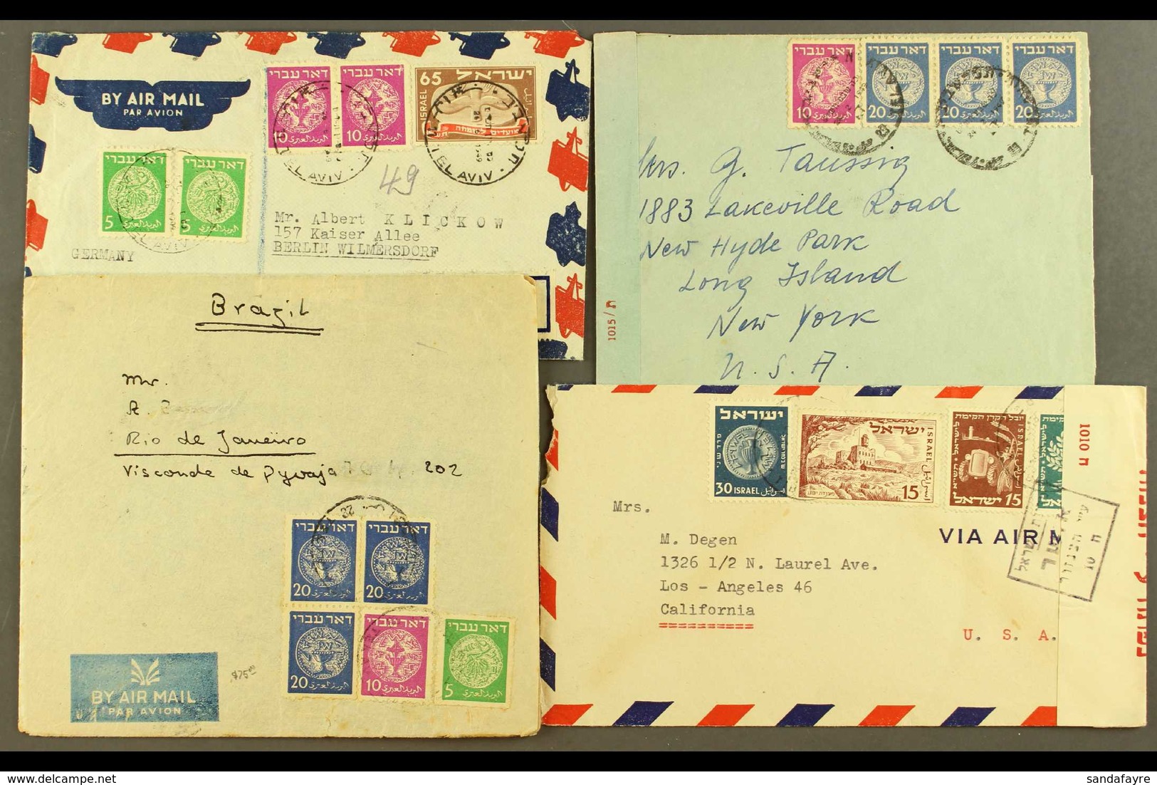 1948-1949 BETTER COMMERCIAL COVERS. An Interesting Group Of Covers, Inc 1949 65m New Year On Cover To USA & On Registere - Other & Unclassified