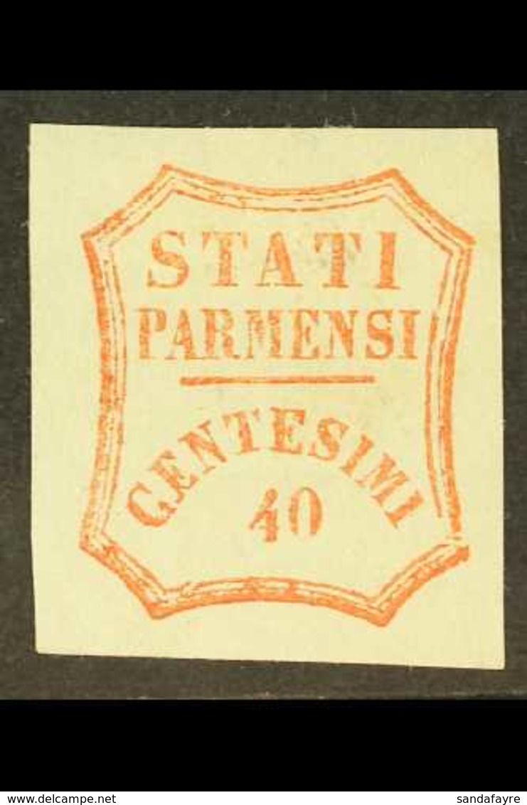 PARMA 1859 40c Pale Vermilion, Provisional Govt, Sass 17a, Very Fine150 Mint Appearance, Tiny Thin. Cat €1100 (£980) For - Unclassified