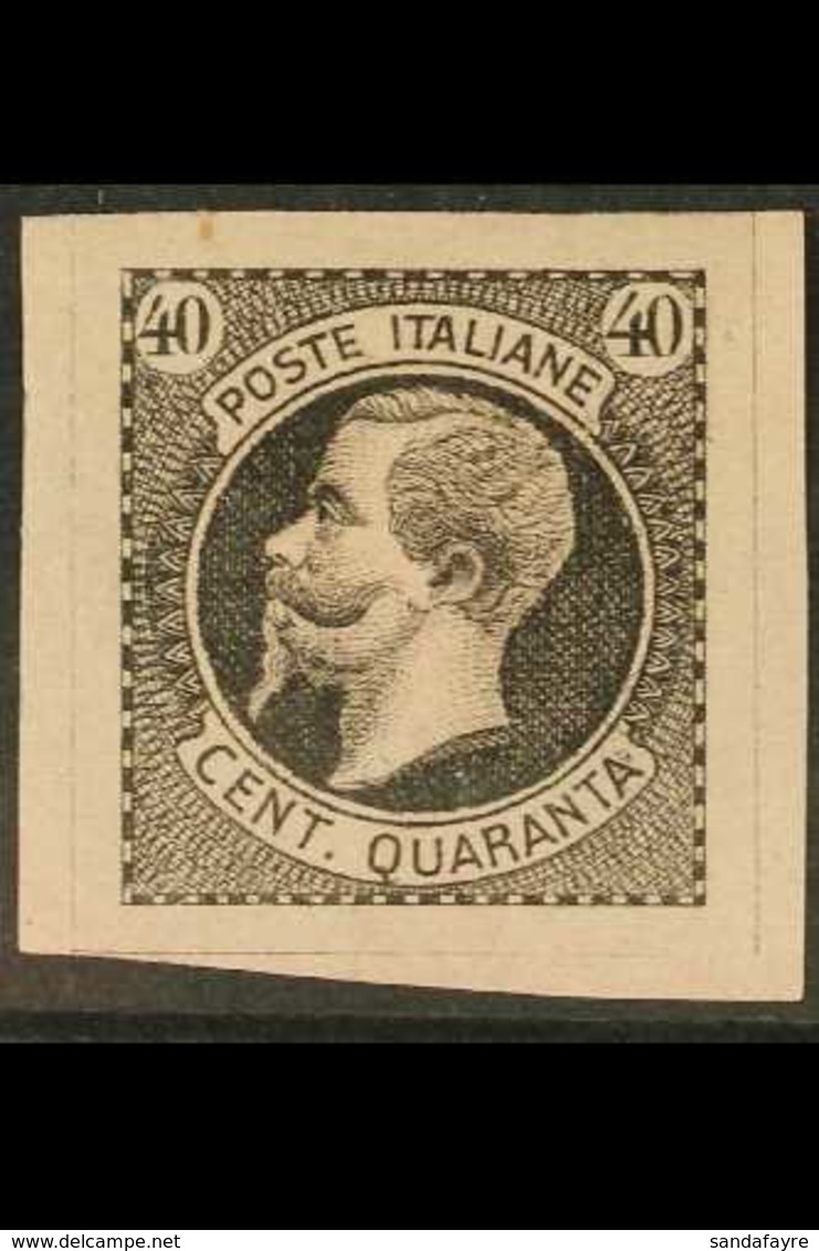 1863 RONCHI ESSAY 40c Black On Rose Paper, CEI S7s, Very Fine With Large Margins All Round. For More Images, Please Visi - Non Classificati