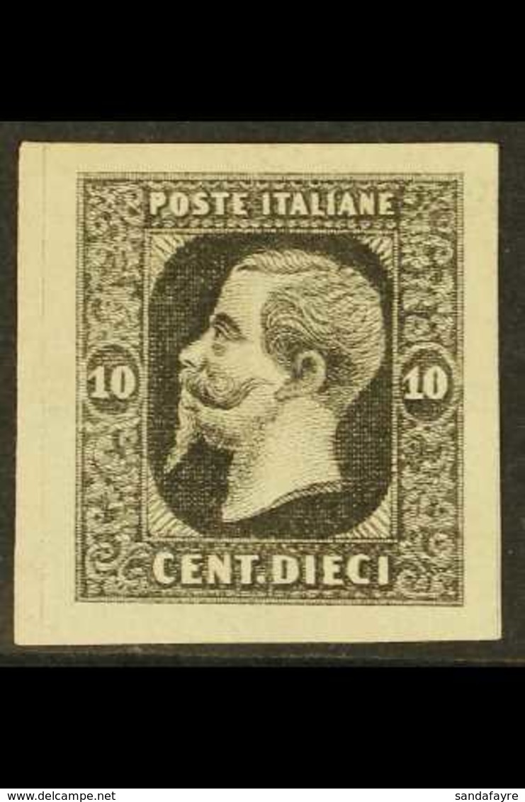 1863 RONCHI ESSAY 10c Black On White Paper, CEI S7u, Very Fine With Large Margins All Round. For More Images, Please Vis - Sin Clasificación