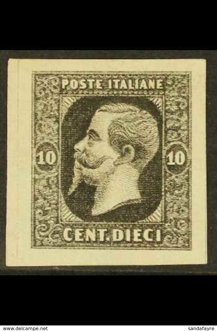 1863 RONCHI ESSAY 10c Black On White Paper, CEI S7u, Very Fine With Large Margins All Round. For More Images, Please Vis - Non Classificati