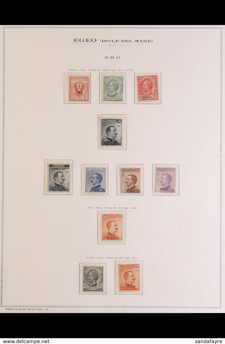 COS (COO) 1912-1922 "Cos" Local Overprints Complete Set (SG 3C/13C, Sassone 1/11), Fine Mint, Some Are Never Hinged, Ver - Other & Unclassified