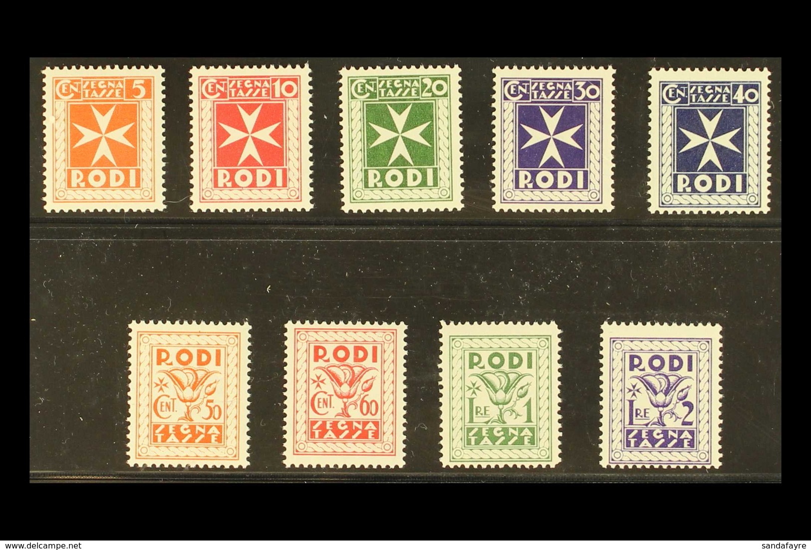 EGEO (DODECANESE ISLANDS) POSTAGE DUES 1934 Complete Set (SG D148/56, Sassone 1/9), Superb Never Hinged Mint, Very Fresh - Andere & Zonder Classificatie