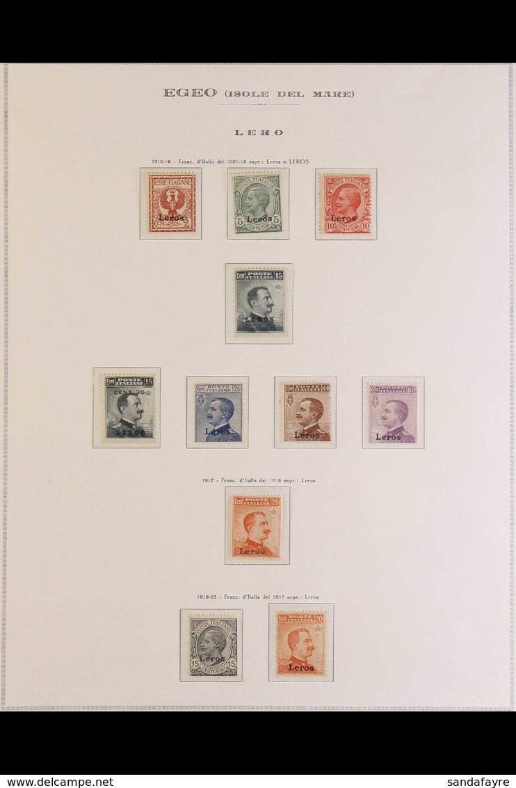 LERO (LEROS) 1912-1922 "Leros" Local Overprints Complete Set (SG 3E/13E, Sassone 1/11), Fine Mint, Some Are Never Hinged - Andere & Zonder Classificatie