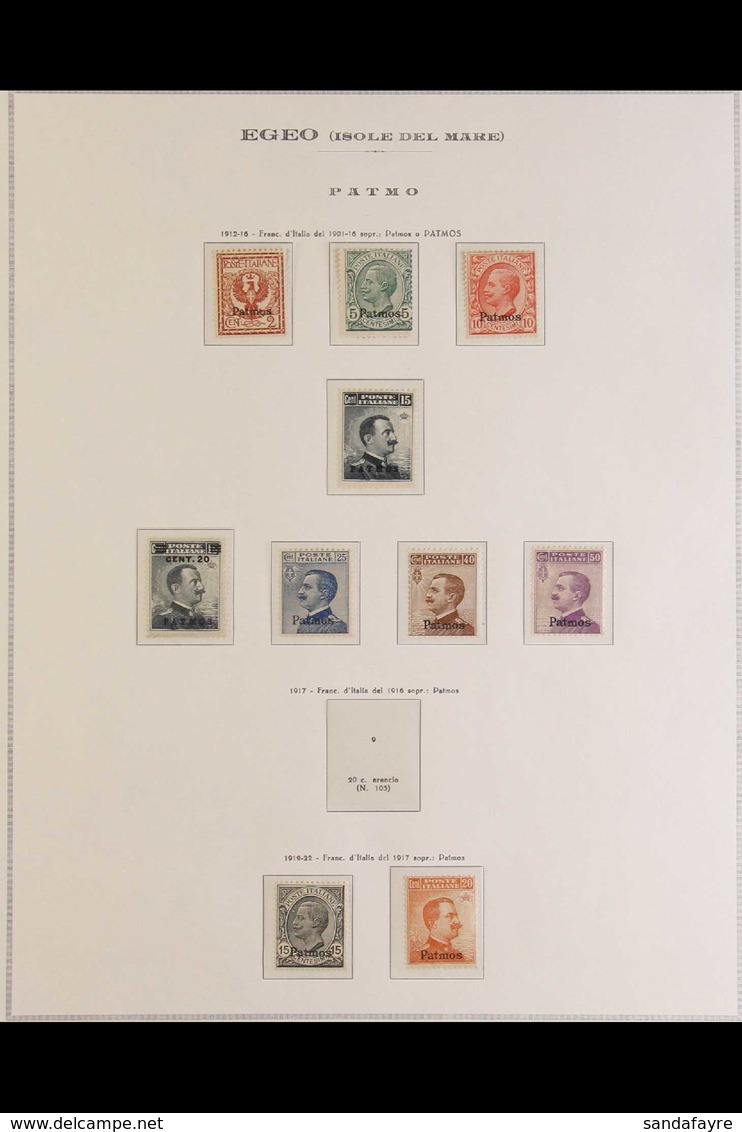 PATMOS (PATMO) 1912-1922 "Patmos" Local Overprints Fine Mint (some Never Hinged) Collection On A Hingeless Page, All Dif - Sonstige & Ohne Zuordnung