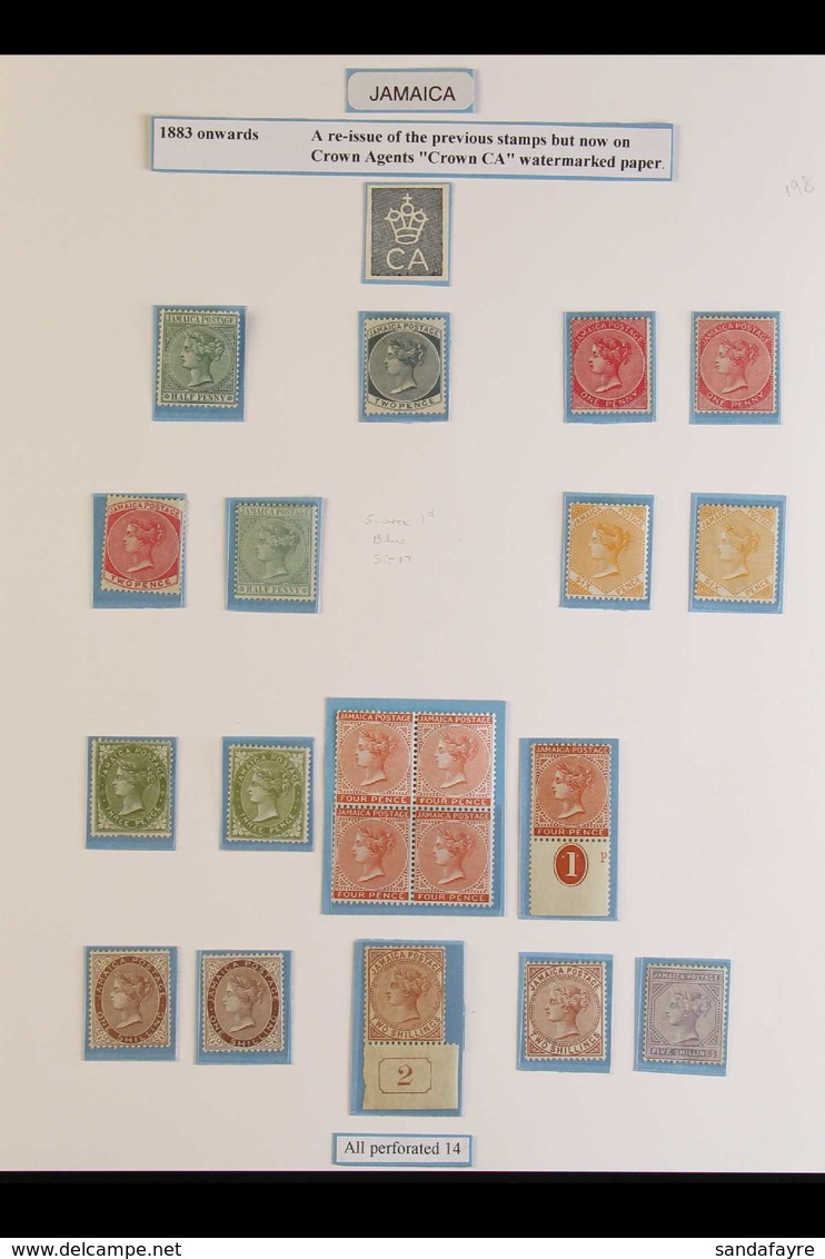 1883-87 Wmk Crown CA Small Collection Of Mint Stamps Being The Complete Set (without 1d Blue) Plus Most Of The SG Listed - Jamaica (...-1961)