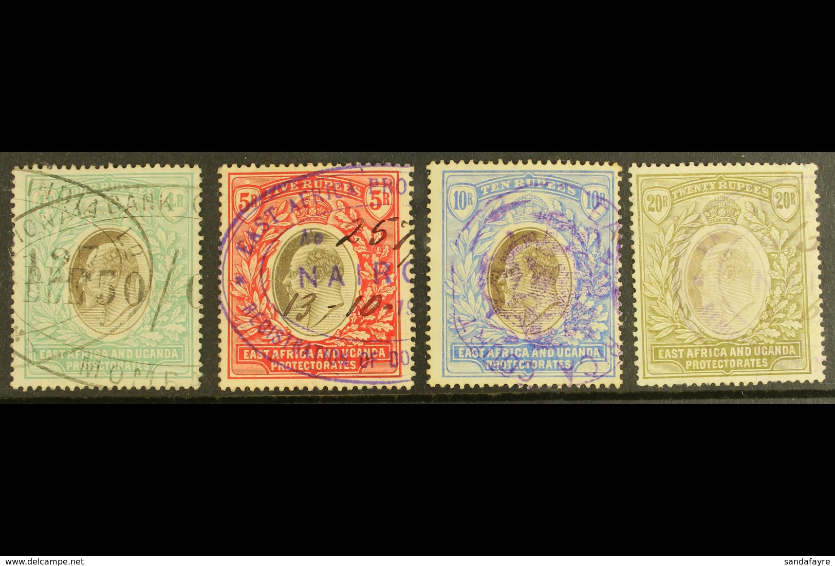 1904-7 4r, 5r, 10r & 20r Wmk Mult Crown CA, SG 29/32, Fiscally Used (4). For More Images, Please Visit Http://www.sandaf - Vide