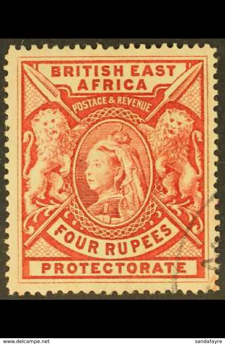 BRITISH EAST AFRICA 1897 4r Carmine, SG 95, Fine Used. For More Images, Please Visit Http://www.sandafayre.com/itemdetai - Vide