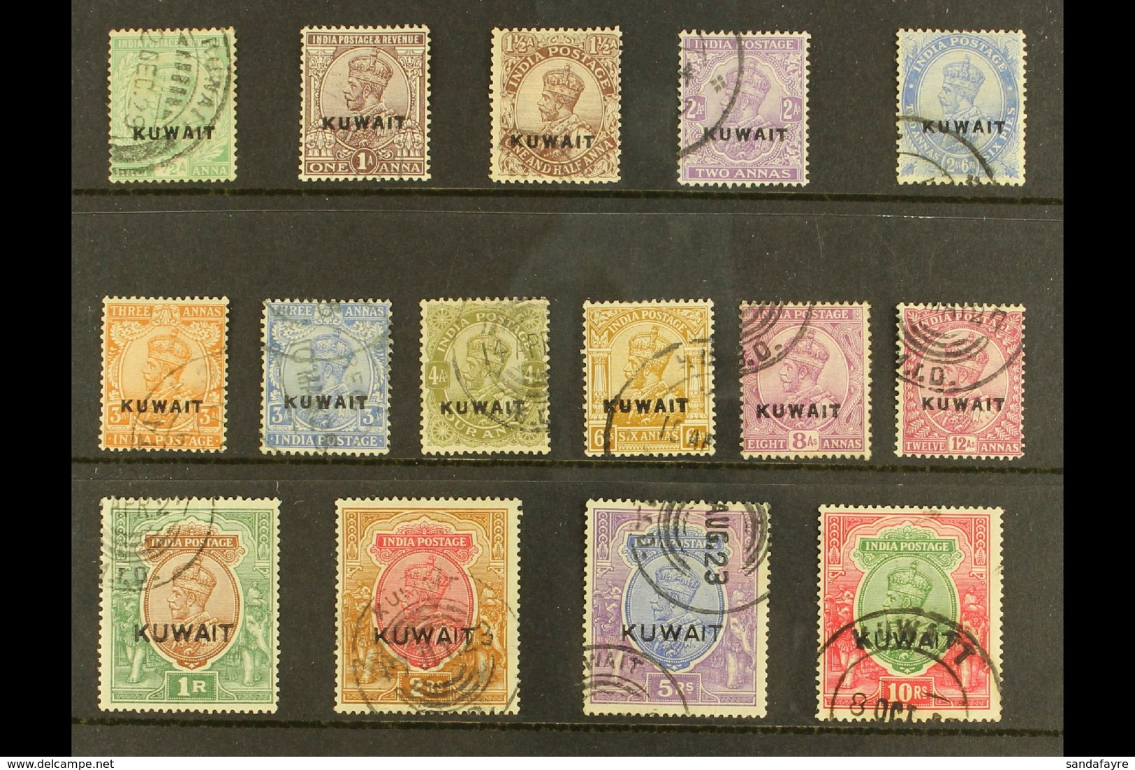 1923 - 1924 Geo V Set Overprinted, SG 1/15, Good To Fine Used With A Few Values With GTO Cancels But Still An Attractive - Koeweit