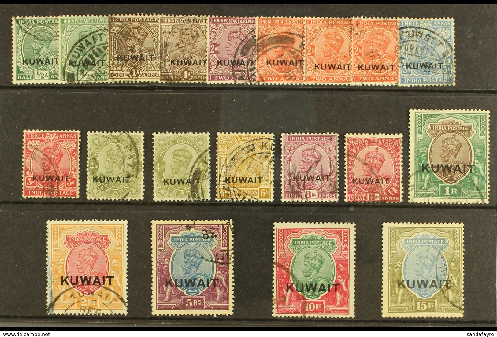 1929 - 37 Geo V, Nasik Printing, Overprint Set, SG 16/29, Good To Very Fine Used, 2R With Blue Crayon Line, 15r With Lig - Koeweit