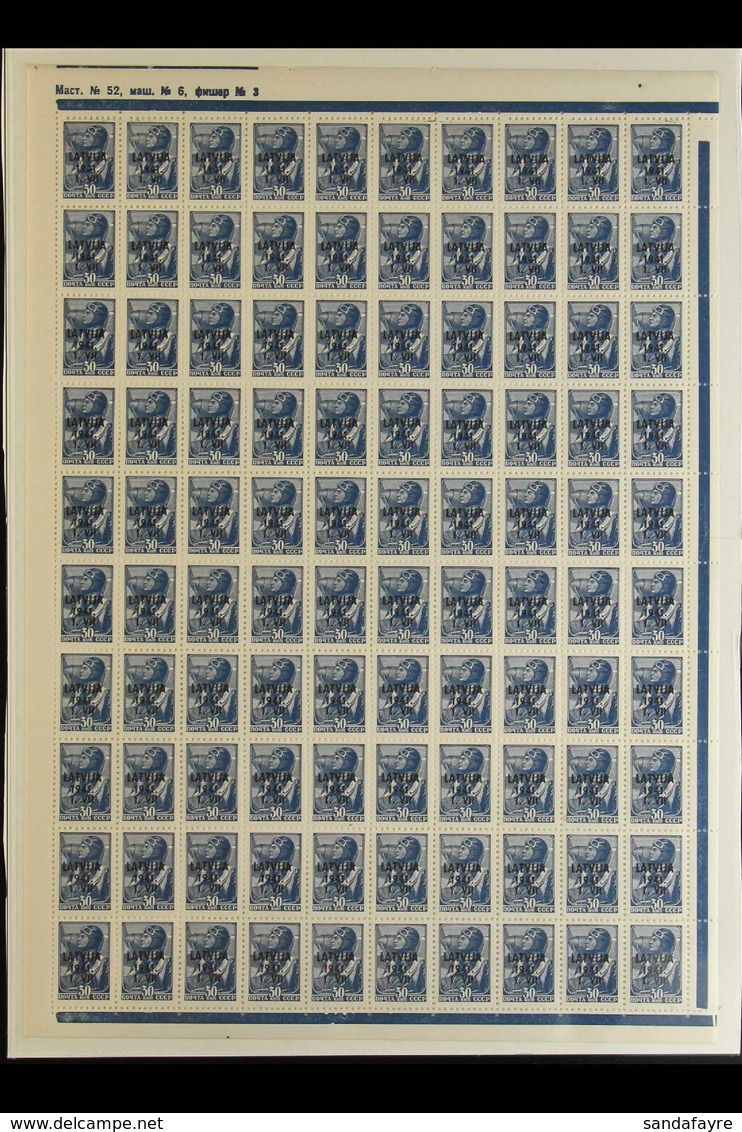 GERMAN OCCUPATION 1941 30k Green & 30k Blue "LATVIJA" Overprints (Michel 4/5, SG 4/5), Superb Never Hinged Mint Complete - Lettland