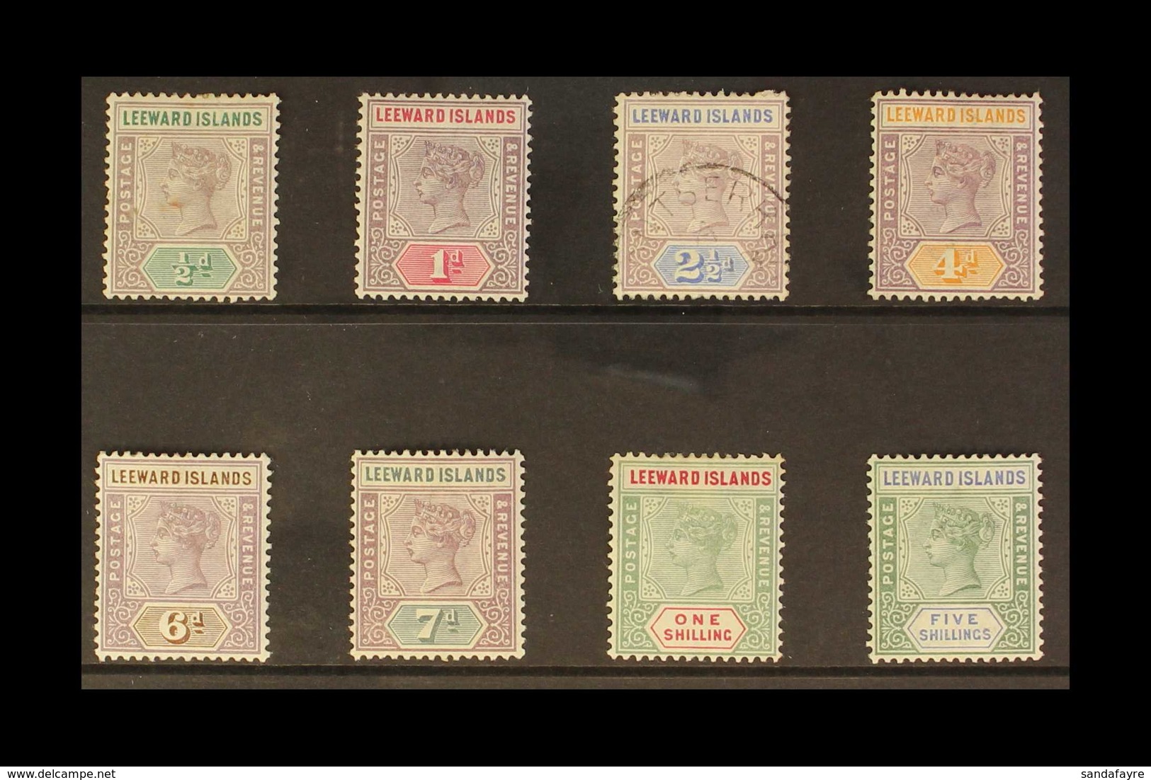 1890 First Set Complete, SG 1/8, Fine Mint, The 2½d Value Used (8 Stamps) For More Images, Please Visit Http://www.sanda - Leeward  Islands