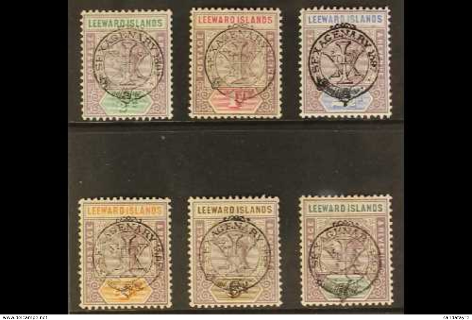 1897 Queen Victorias Diamond Jubilee Set Complete To 7d, SG 9/14, Very Fine Mint. Ex Lucas (6 Stamps) For More Images, P - Leeward  Islands