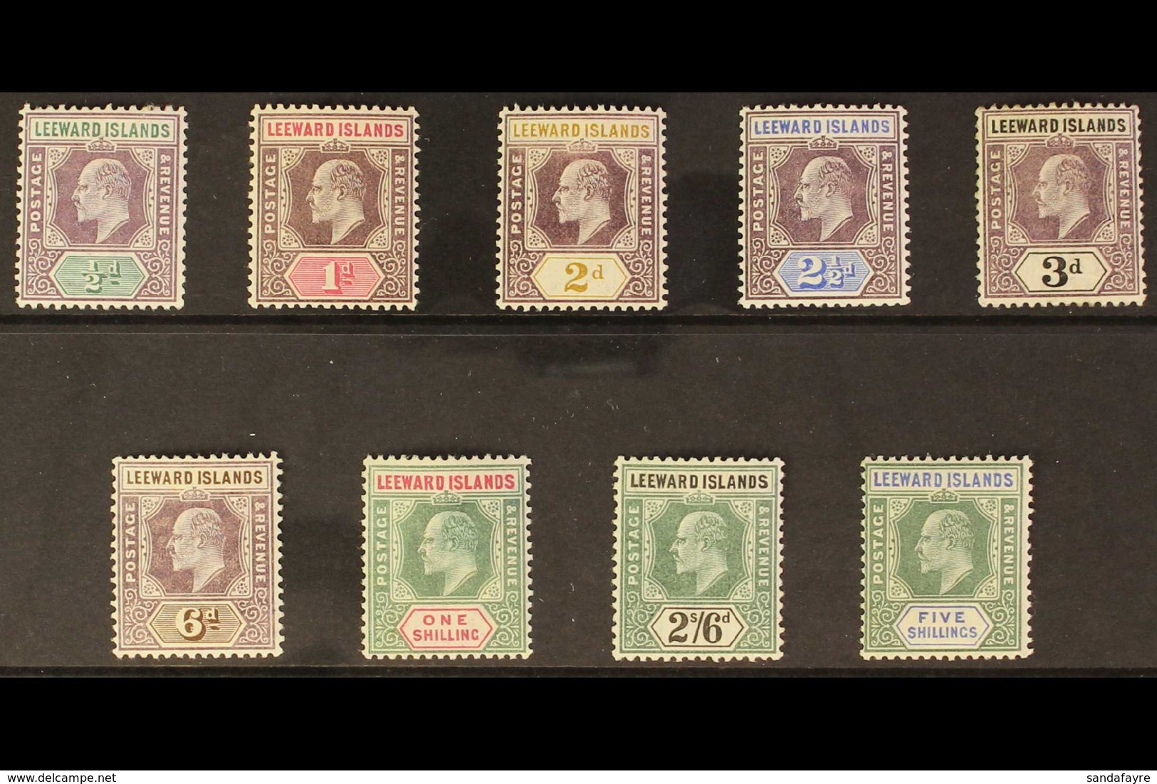 1902 Wmk Crown CA Set Complete, SG 20/28, Very Fine Mint (9 Stamps) For More Images, Please Visit Http://www.sandafayre. - Leeward  Islands