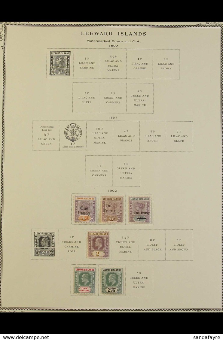 1902-1954 VERY FINE MINT COLLECTION An Attractive, ALL DIFFERENT, Fine Mint Collection Presented On A Set Of Printed "Sc - Leeward  Islands
