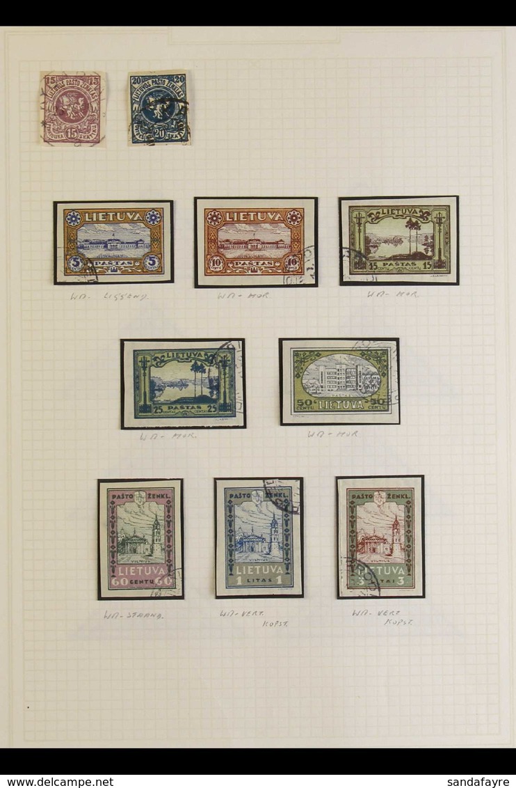 1920-1939 USED IMPERFORATE COLLECTION An attractive Collection On Album Pages That Includes 1920-21 Issues Incl 15s And  - Litauen