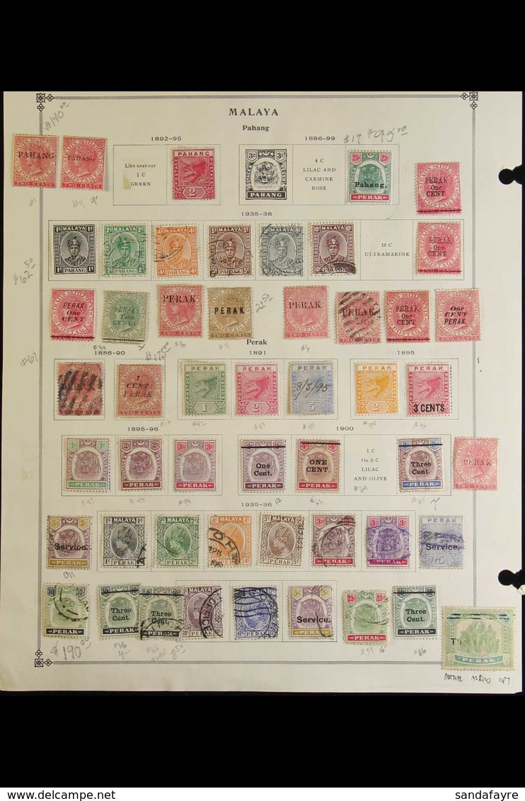 1880's-1980's INTERESTING COLLECTION/ACCUMULATION. Mint & Used Stamps On Various Pages, Includes JOHORE 1896-99 To 25c U - Sonstige & Ohne Zuordnung