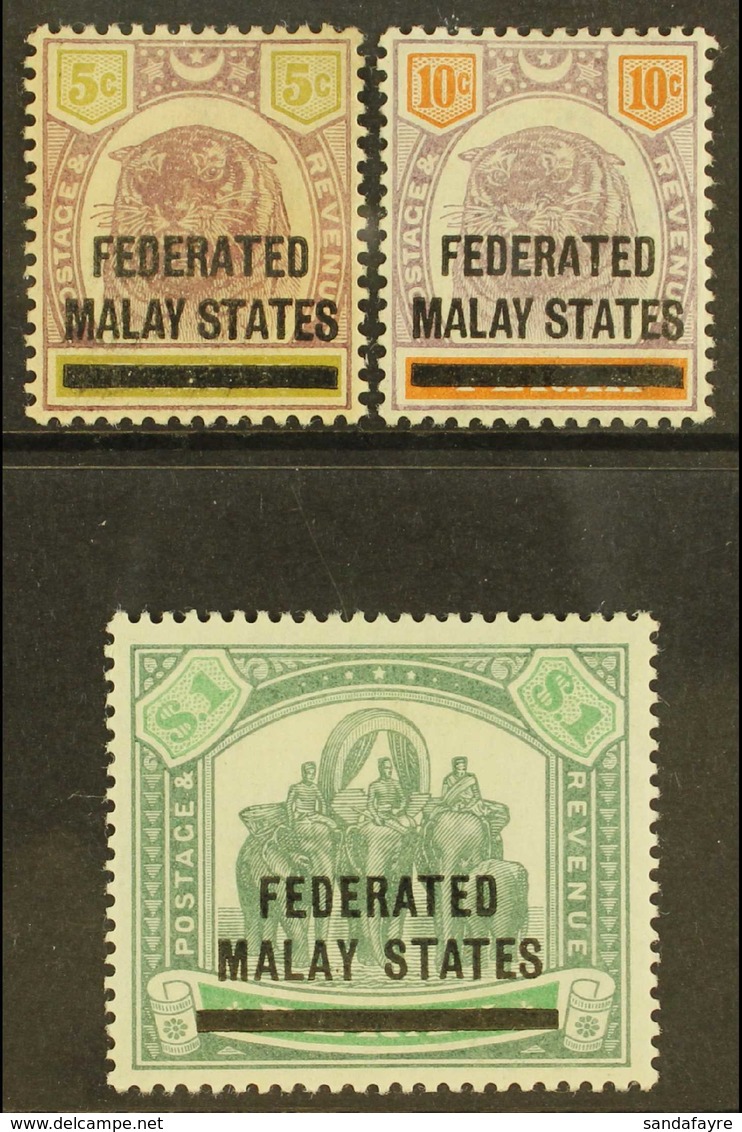 FEDERATED STATES 1900 5c To $1 Ovpts On Stamps Of Perak, SG 9/11, Very Fine Mint. (3 Stamps) For More Images, Please Vis - Sonstige & Ohne Zuordnung