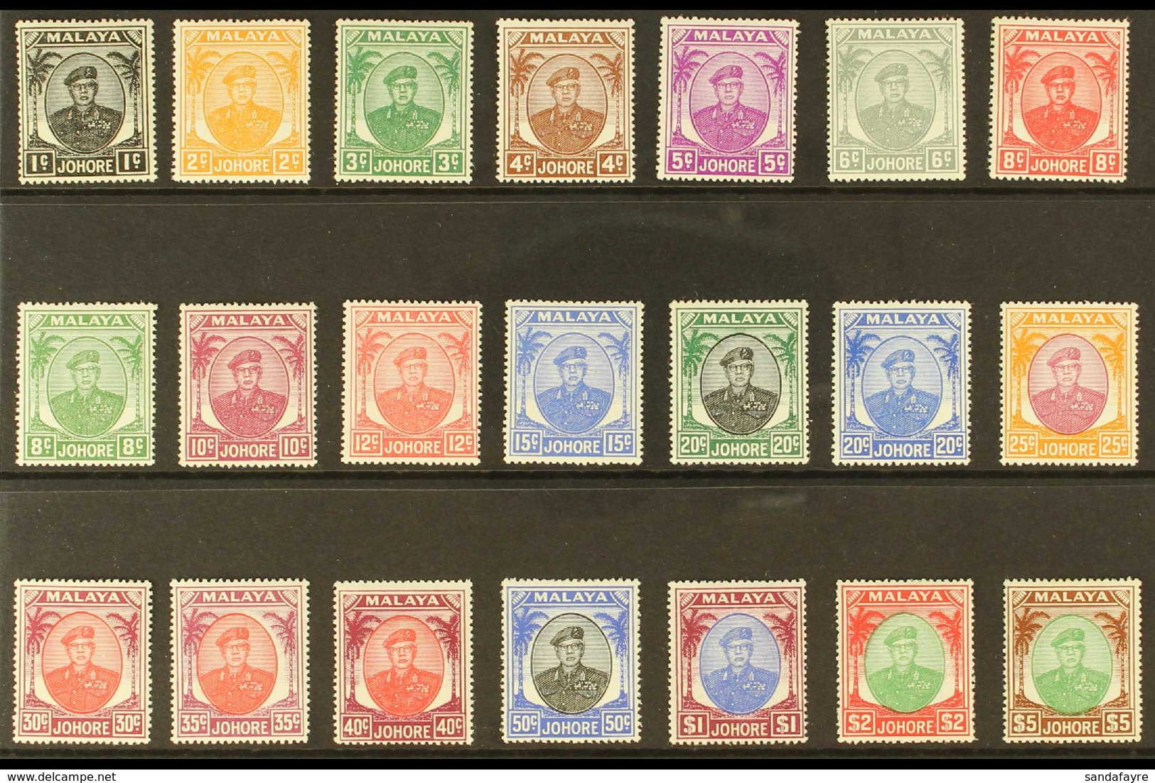 JOHORE 1949-55 Definitive Set, SG 133/47, fine Mint (21 Stamps) For More Images, Please Visit Http://www.sandafayre.com/ - Andere & Zonder Classificatie