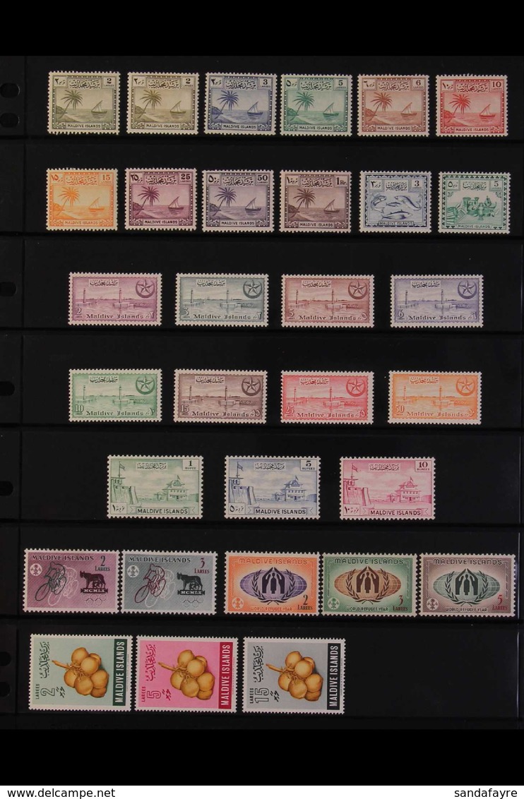 1950-80 FINE MINT / NEVER HINGED MINT COLLECTION On Stock Pages, We See 1950, 1952 & 1956 Defins Sets, 1963 Freedom From - Maldive (...-1965)