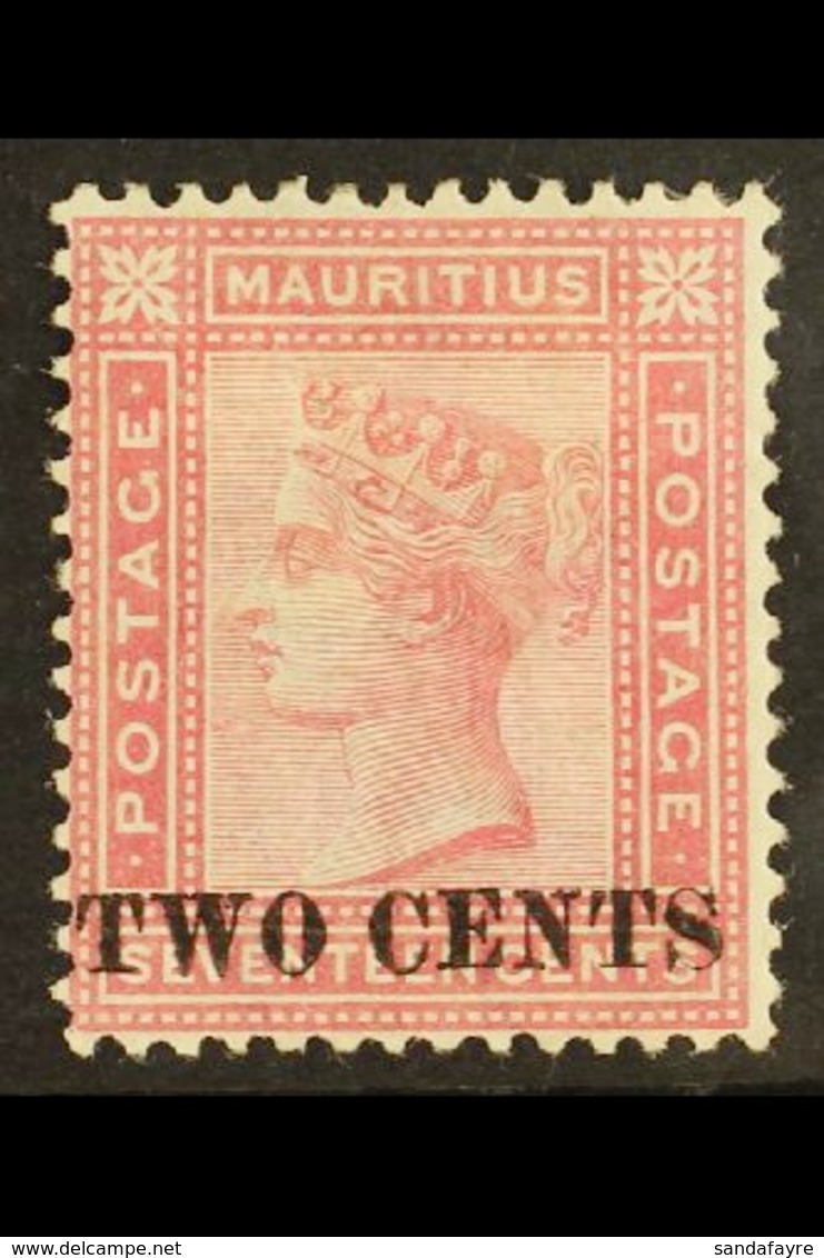 1891 2c On 17c Rose, SG 119, Fine Mint For More Images, Please Visit Http://www.sandafayre.com/itemdetails.aspx?s=588907 - Mauritius (...-1967)