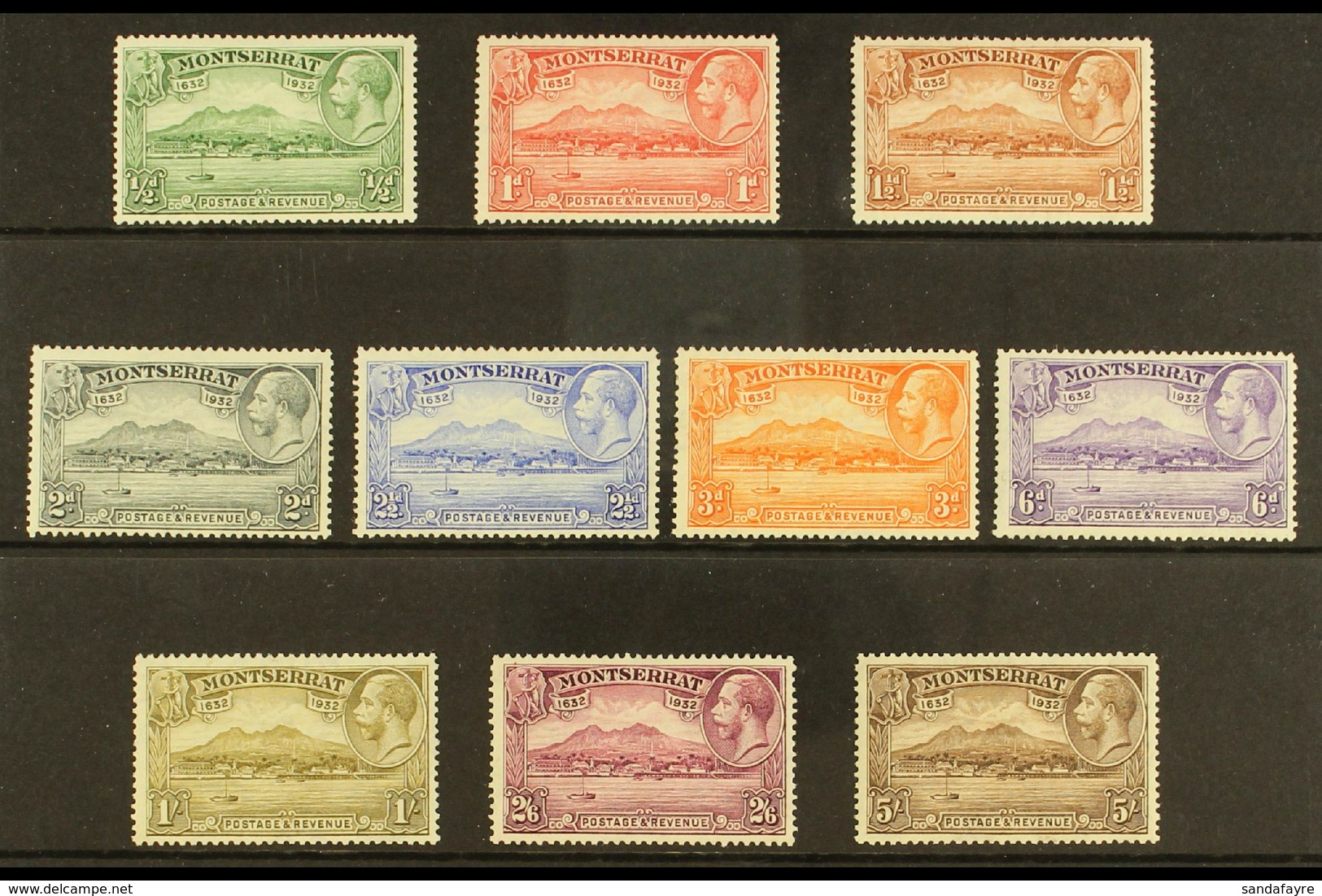 1932 Anniversary Of Settlement Complete Set, SG 84/93, Very Fine Mint, Very Fresh. (10 Stamps) For More Images, Please V - Montserrat