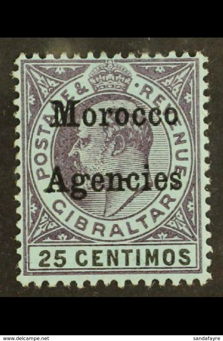 GIBRALTAR ISSUES OVERPRINTED 1903-05 25c Purple And Black/blue With Hyphen Between "nc", SG 20c, Very Fine Mint. For Mor - Otros & Sin Clasificación