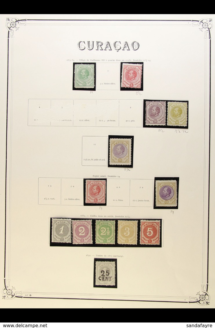 CURACAO 1873-1948 FINE MINT COLLECTION On Pages, All Different, Inc 1873-89 To 2½g (x2 Different Perfs, Some No Gum As I - Otros & Sin Clasificación