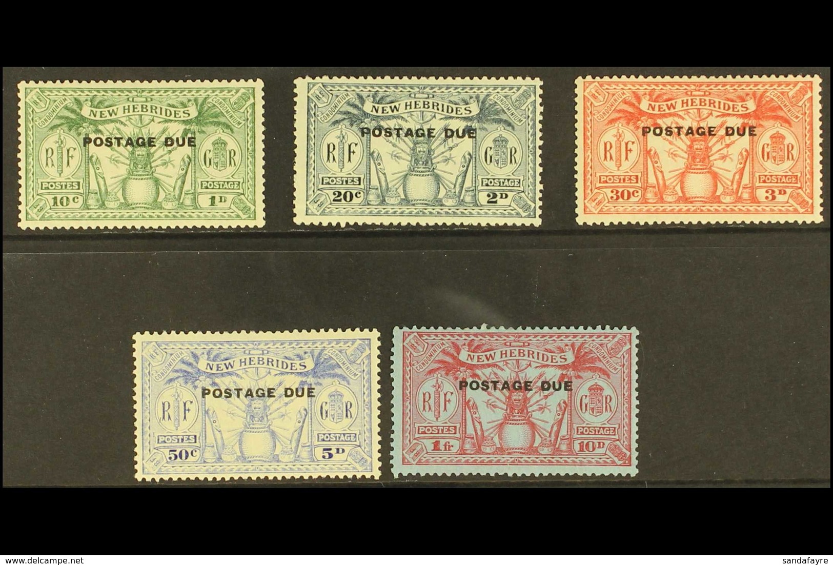 ENGLISH 1925 Postage Due Set, SG D1/5, Mint, The 5d With A Thin. (5 Stamps) For More Images, Please Visit Http://www.san - Sonstige & Ohne Zuordnung