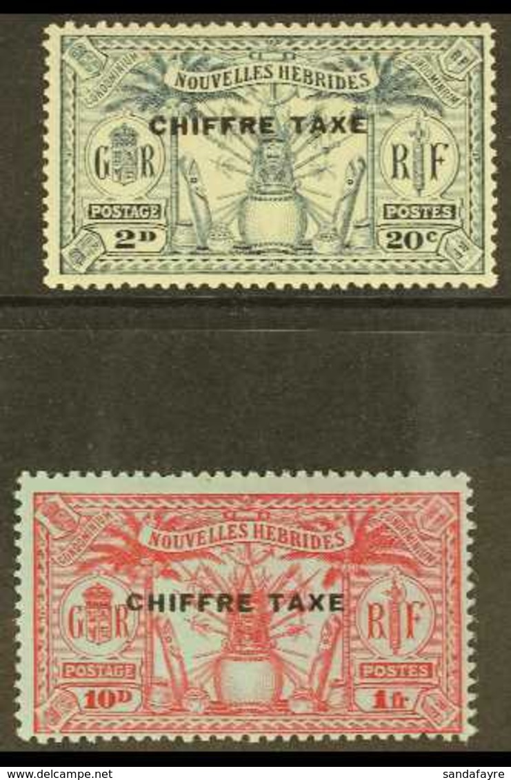 FRENCH 1925 Postage Due 20c And 1f, SG FD54 & 57, Very Fine Mint. (2 Stamps) For More Images, Please Visit Http://www.sa - Sonstige & Ohne Zuordnung