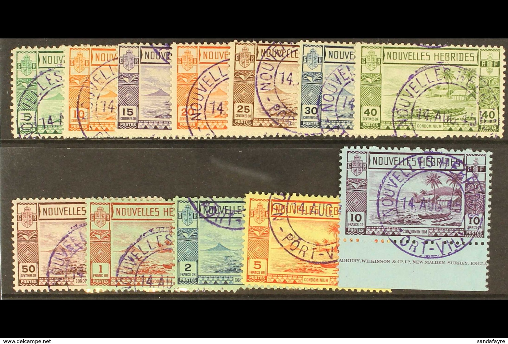 FRENCH 1938 Gold Currency Complete Set, SG F53/64, Fine Violet Cds Used. (12 Stamps) For More Images, Please Visit Http: - Otros & Sin Clasificación