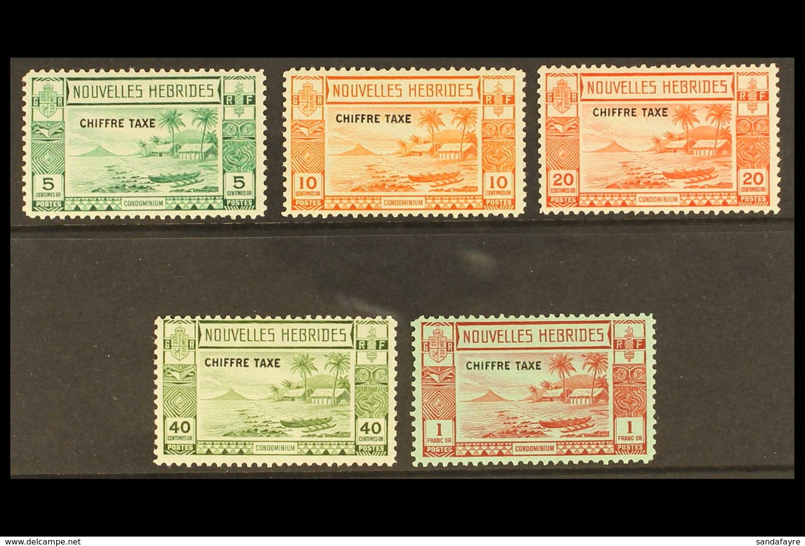 FRENCH 1938 Postage Due Set, SG FD65/69, Fine Mint. (5 Stamps) For More Images, Please Visit Http://www.sandafayre.com/i - Sonstige & Ohne Zuordnung