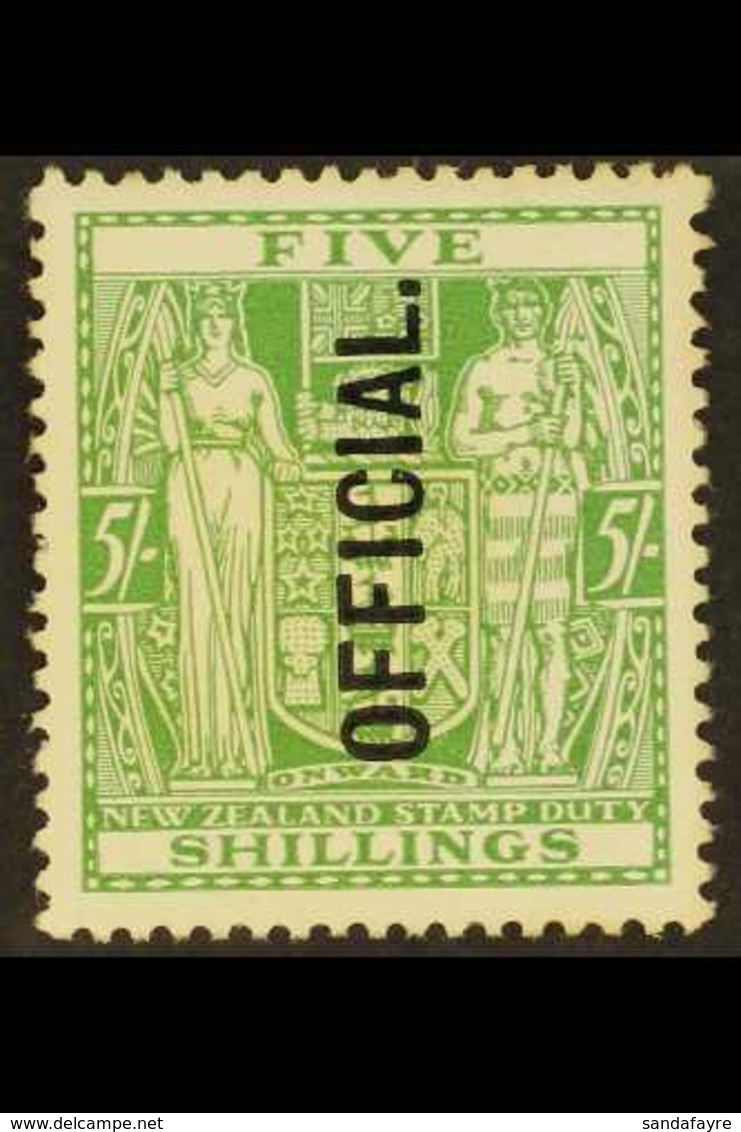 OFFICIAL 1927-33 5s Green, SG O113, Unused, No Gum, Cat.£325. For More Images, Please Visit Http://www.sandafayre.com/it - Andere & Zonder Classificatie