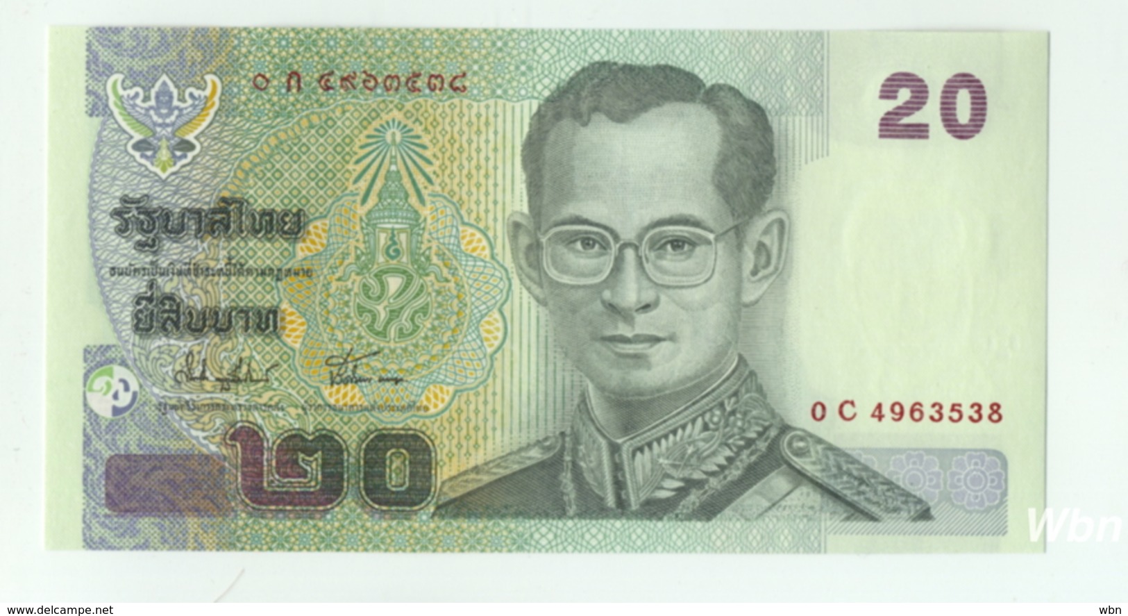 Thailand 20 Baht (P109) Sign 74 -UNC- - Thaïlande