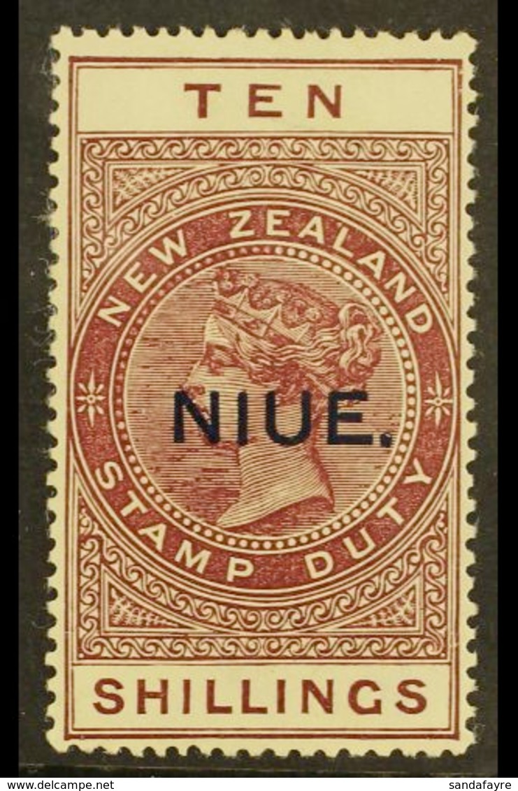 1918-29 10s Maroon On "De La Rue" Paper, SG 36, Fine Mint. For More Images, Please Visit Http://www.sandafayre.com/itemd - Niue