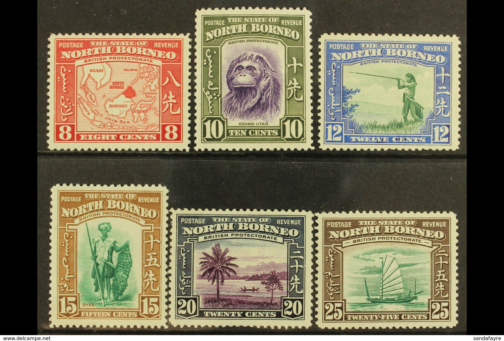 1939 Definitives 8c To 25c, SG 308/13, Never Hinged Mint. Fresh! (6 Stamps) For More Images, Please Visit Http://www.san - Nordborneo (...-1963)