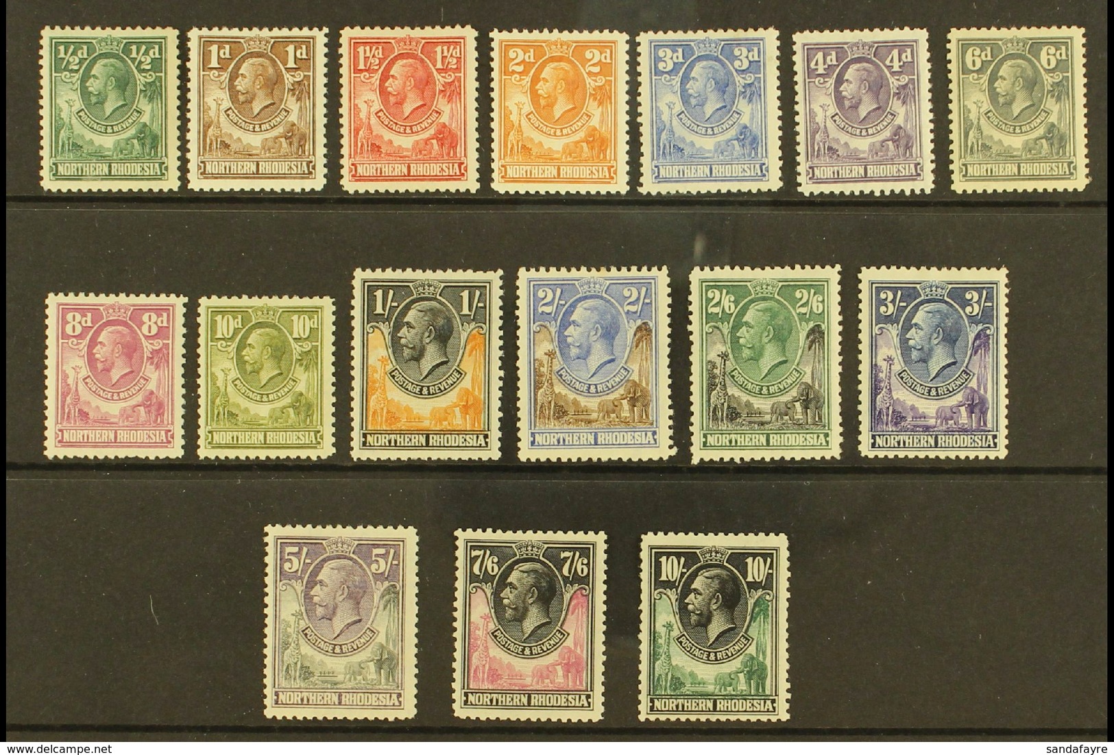 1925 Geo V Set To 10s Complete, SG 1/16, Fine To Very Fine And Fresh Mint. (16 Stamps) For More Images, Please Visit Htt - Northern Rhodesia (...-1963)