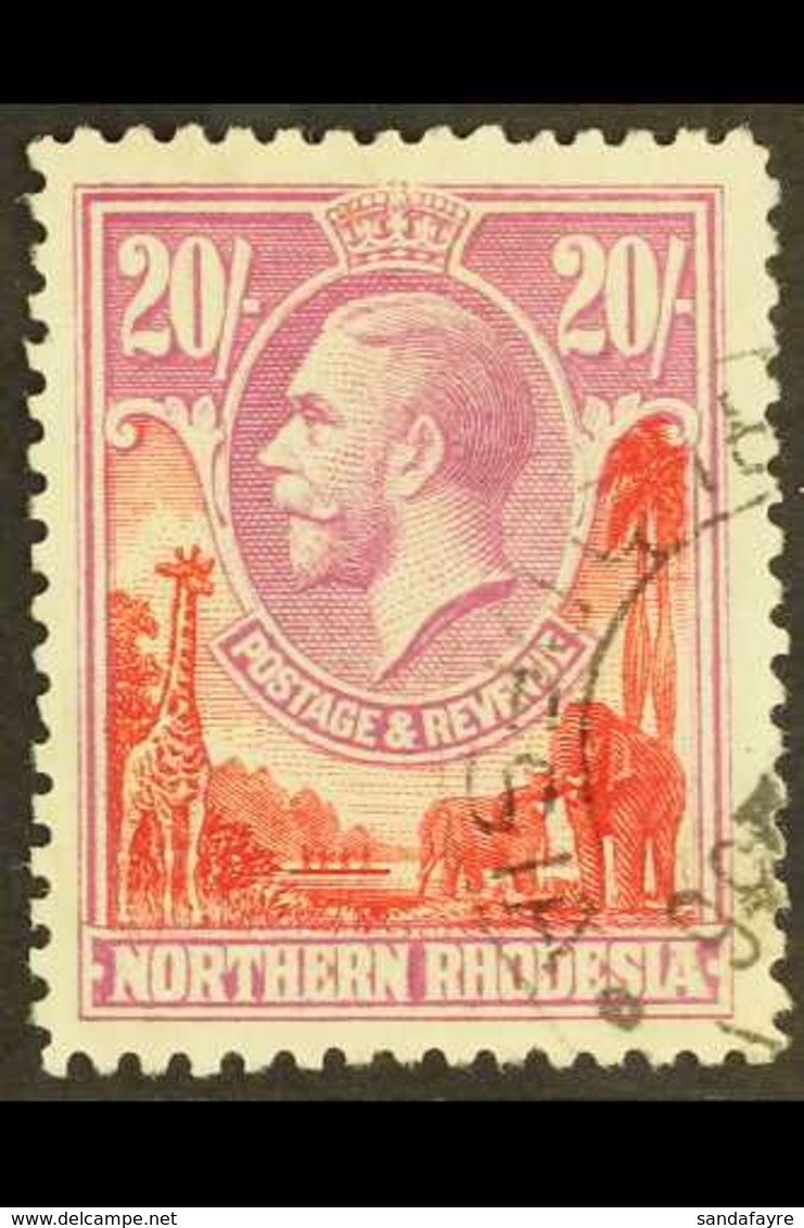 1925-29 20s Carmine-red & Rose-purple, SG 17, Superb Used, Very Fresh. For More Images, Please Visit Http://www.sandafay - Nordrhodesien (...-1963)