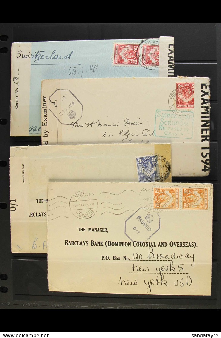 1942-44 CENSOR COVERS SELECTION (1942) Envelope And Original Letter From Sesheke To Zurich, Switzerland, Bearing 1½d Car - Rodesia Del Norte (...-1963)