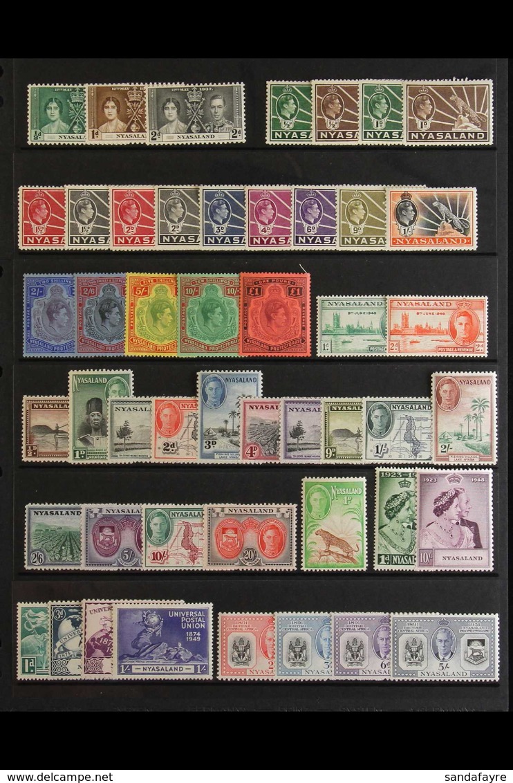 1937-51 COMPLETE MINT KGVI. A Complete, Very Fine Mint Run From The 1937 Coronation To The 1951 Jubilee Of Protectorate, - Nyasaland (1907-1953)