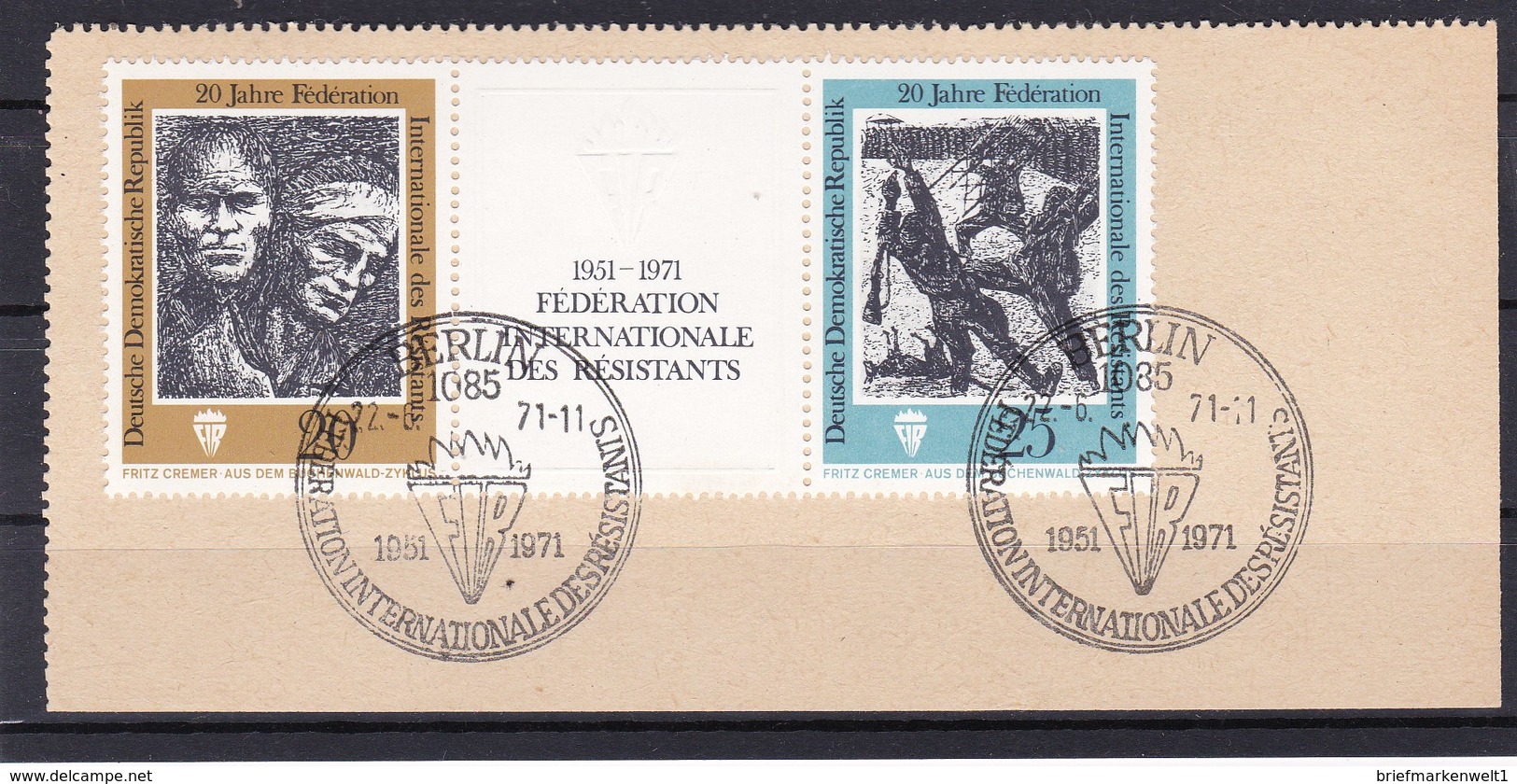 DDR, Nr. 1680/81 ZD SST Auf Briefstück (K 3941) - Gebraucht