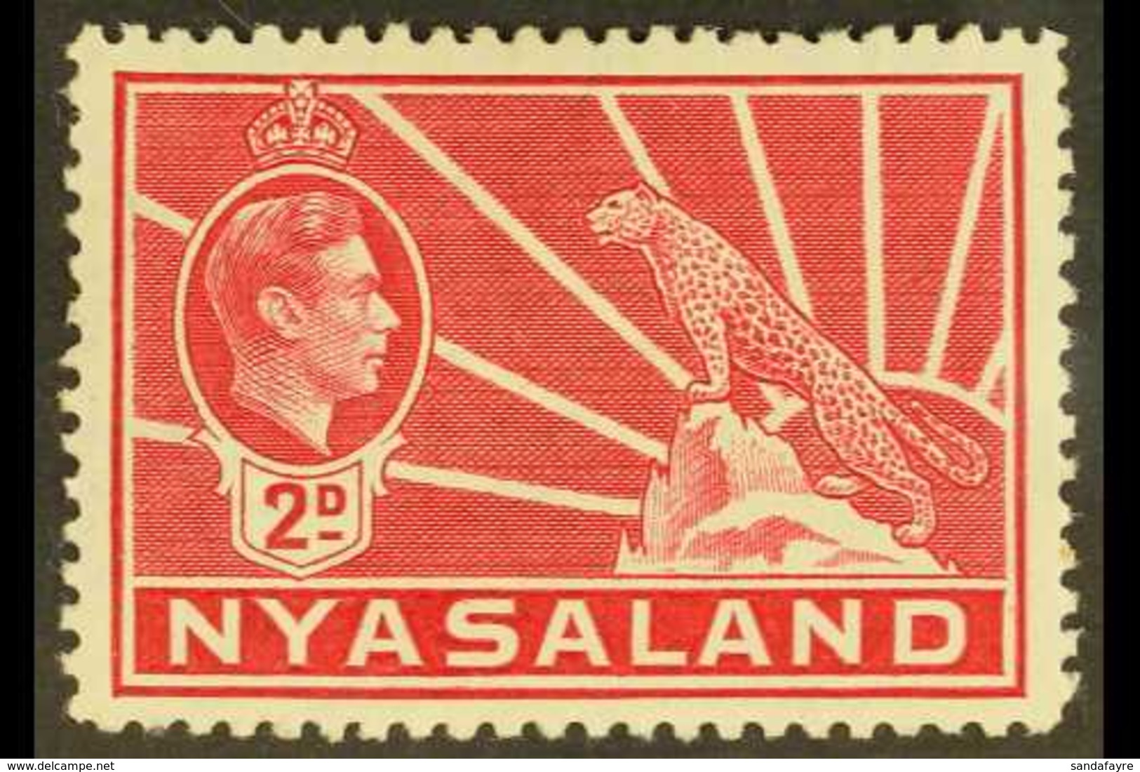 1938-44 RARE WATERMARK VARIETY. 2d Carmine 'A' OF 'CA' MISSING FROM WATERMARK Variety, SG 133b, Fine Mint, Fresh & Very  - Nyasaland (1907-1953)