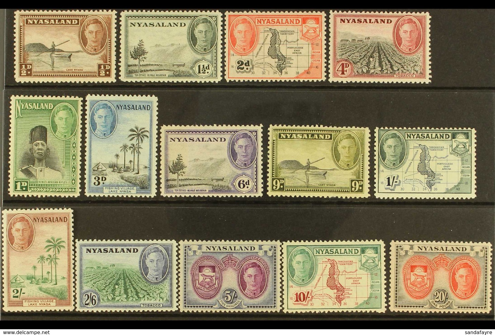 1945 Pictorial Definitive Set, SG 144/57, Never Hinged Mint (14 Stamps) For More Images, Please Visit Http://www.sandafa - Nyassaland (1907-1953)