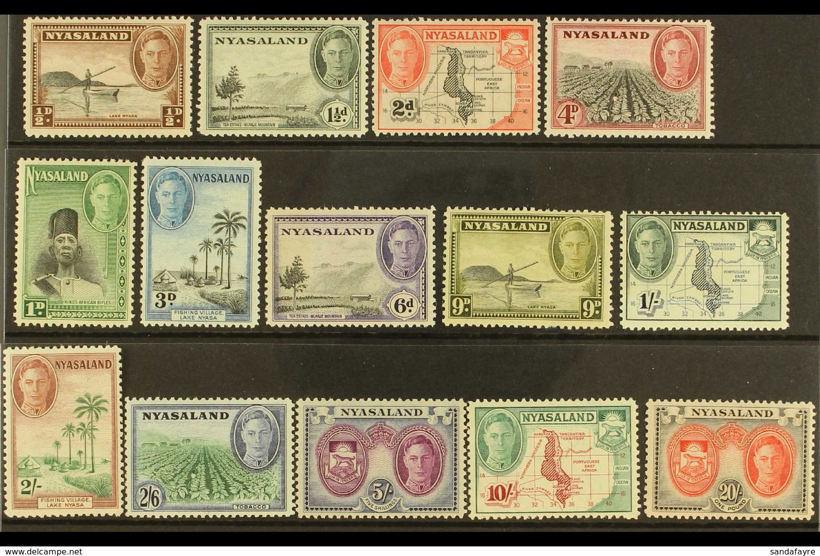 1945 Pictorial Definitive Set, SG 144/57, Never Hinged Mint (14 Stamps) For More Images, Please Visit Http://www.sandafa - Nyasaland (1907-1953)